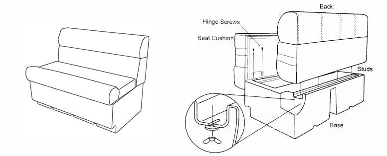 38" Premium Pontoon Boat Seats