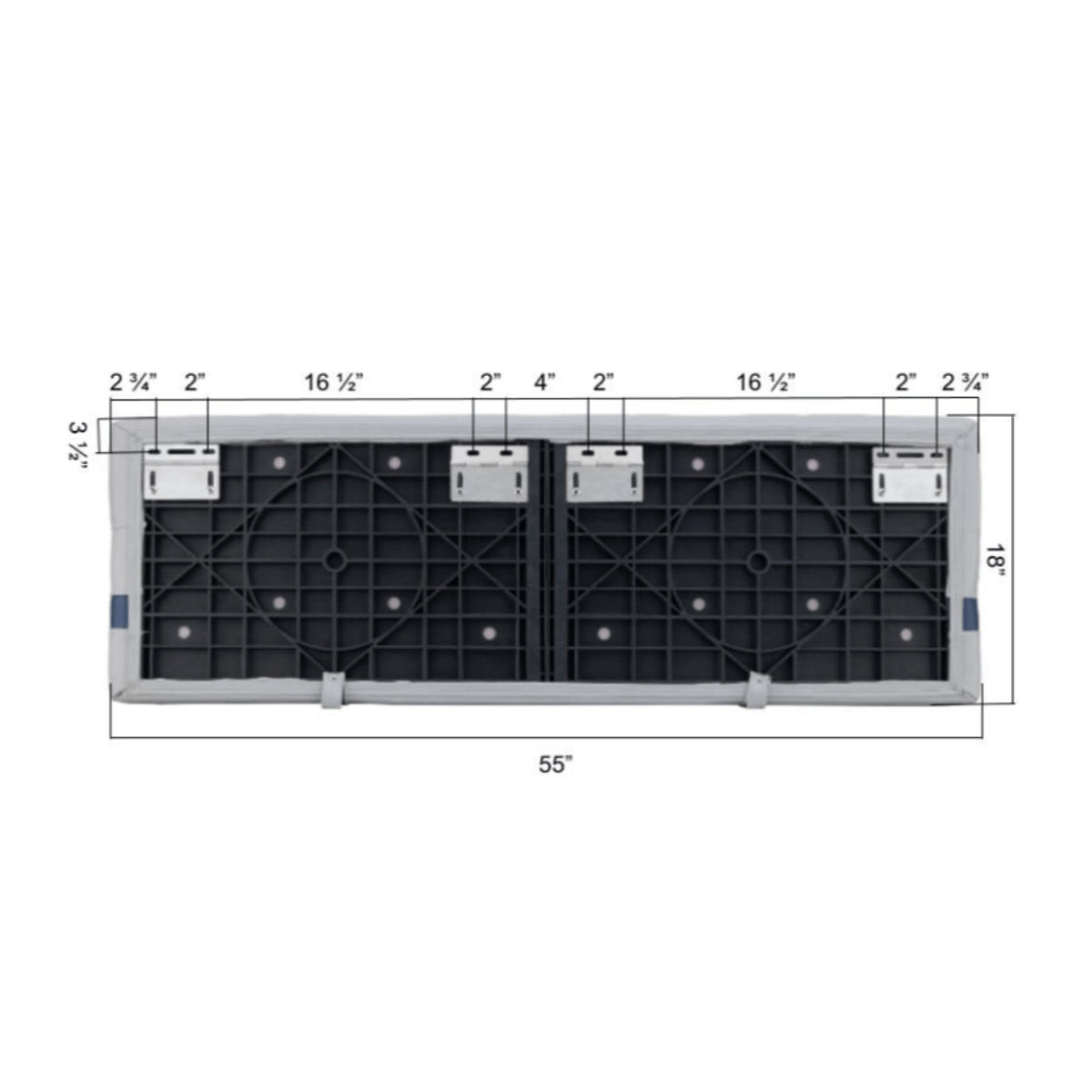 55" Classic Pontoon Bench Cushions Only