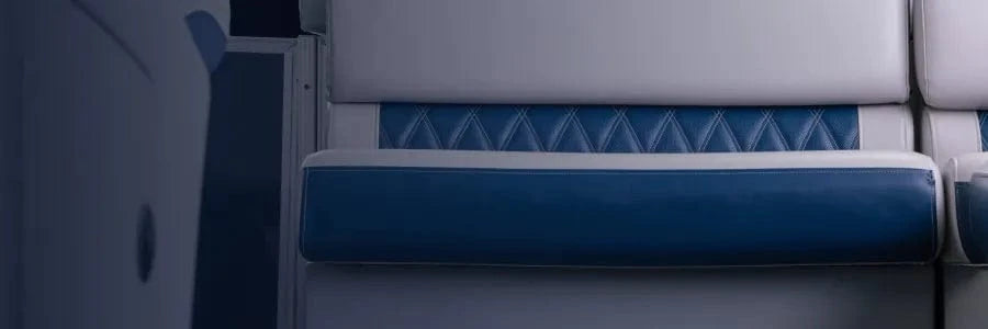 Luxury pontoon boat seat navy and gray color