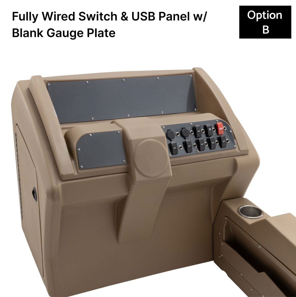 Beige Deluxe Console Fully Wired Switch Panel Carbon Fiber #color_beige & invisible
