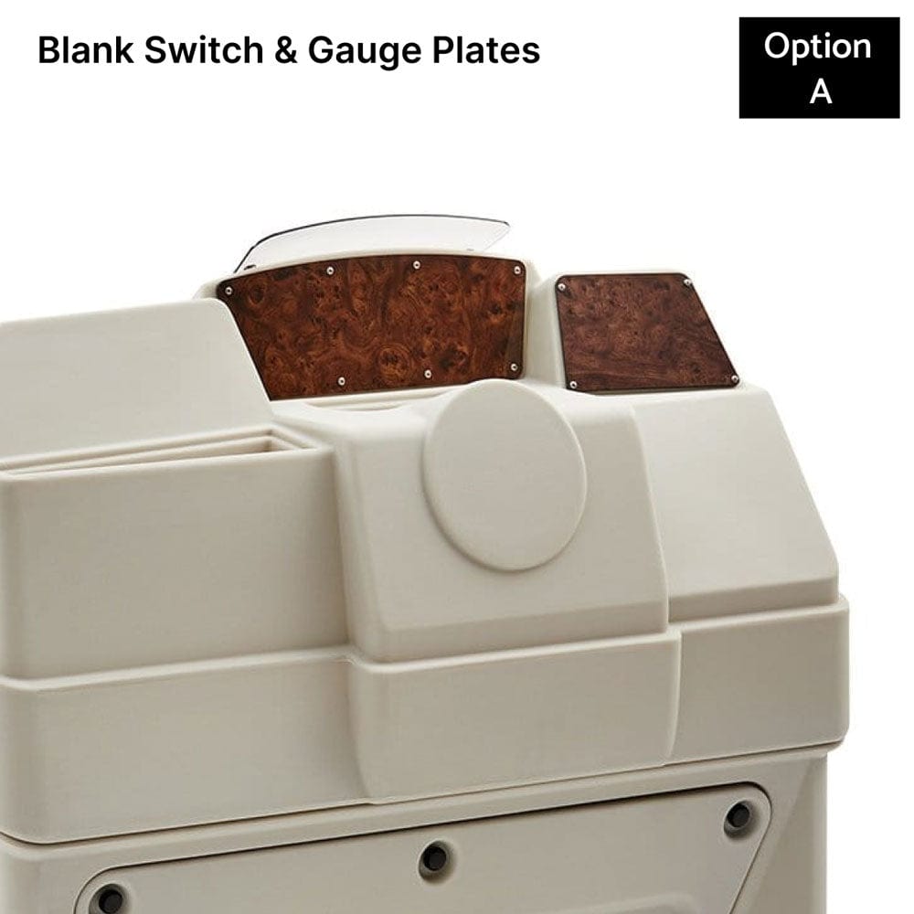 Ivory Large Console Blank Switch and Gauge Plates Burlwood #color_invisible & ivory