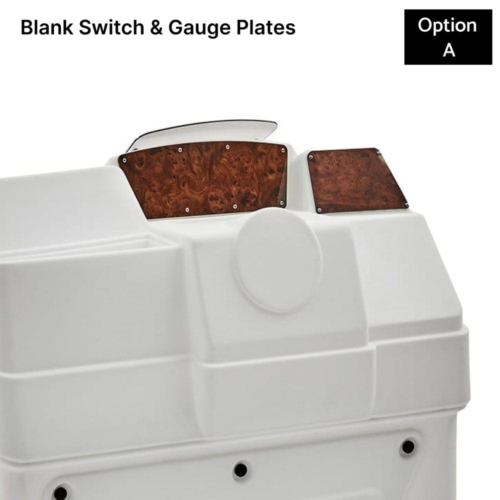 White Large Console Blank Switch and Gauge Plates Burlwood #color_invisible & white