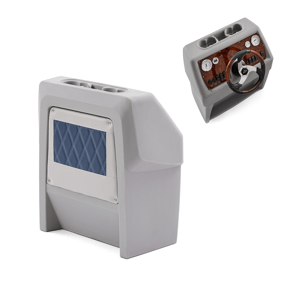 DeckMate Luxury Small Helm Console Burl #color_navy & gray & invisible