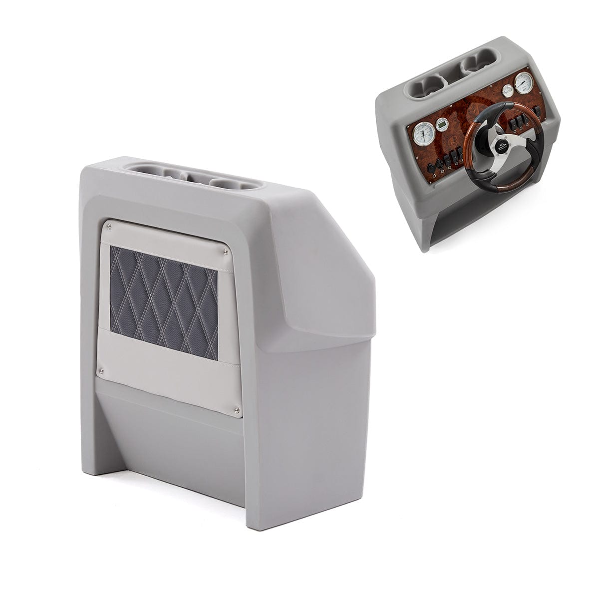 DeckMate Luxury Small Helm Console Burl #color_charcoal & gray & invisible