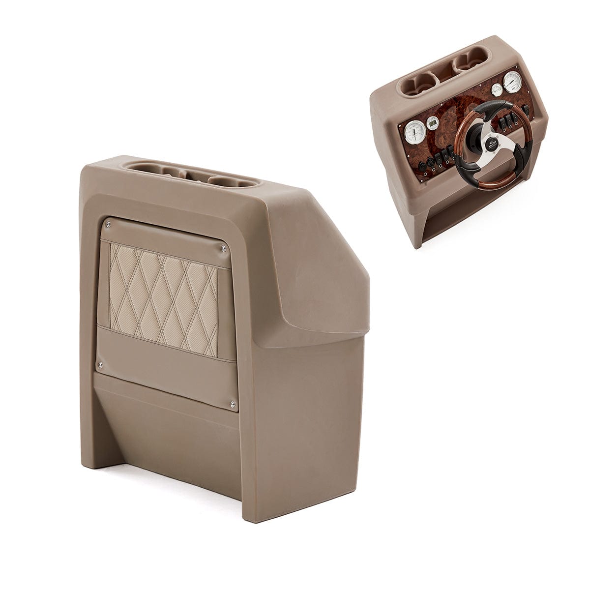 DeckMate Luxury Small Helm Console Burl #color_tan & beige & invisible