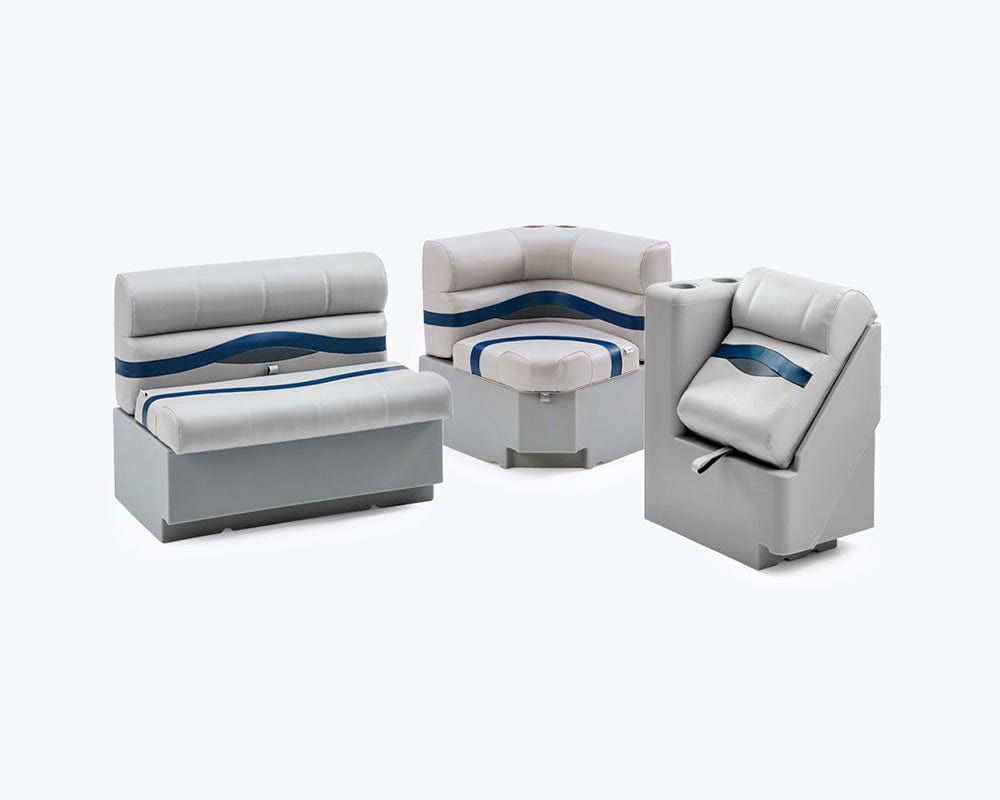 Pontoon boat seats premium collection with lean back, corner, and bench seats