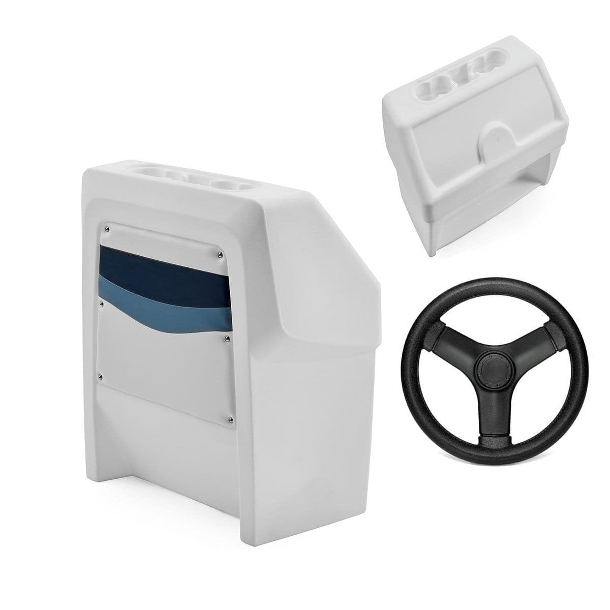 DeckMate Small Classic Helm Console blank #color_white, blue & light blue & invisible