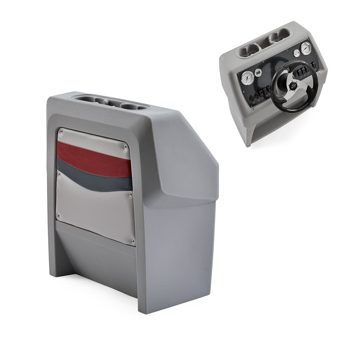 Gray, Red & Charcoal Console Helm Package Carbon Fiber #color_gray, red & charcoal