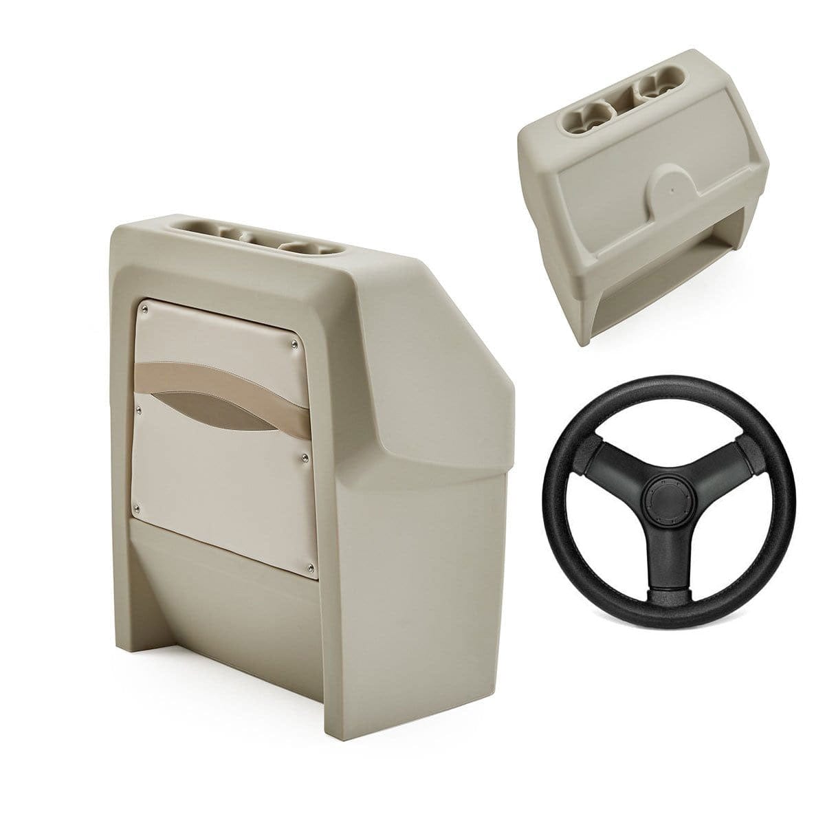 DeckMate Premium Small Helm Console blank #color_ivory, tan & beige & invisible