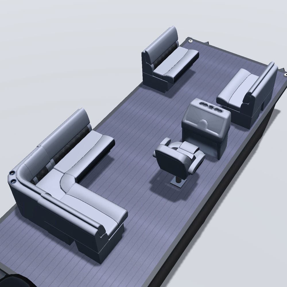 Stern entry pontoon seat package with bow double bench back