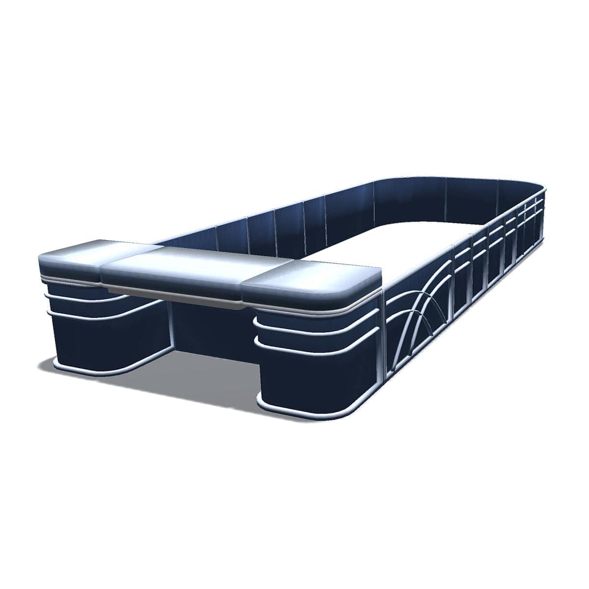 Pontoon Boat Fence Railing Navy - Gray Cushion