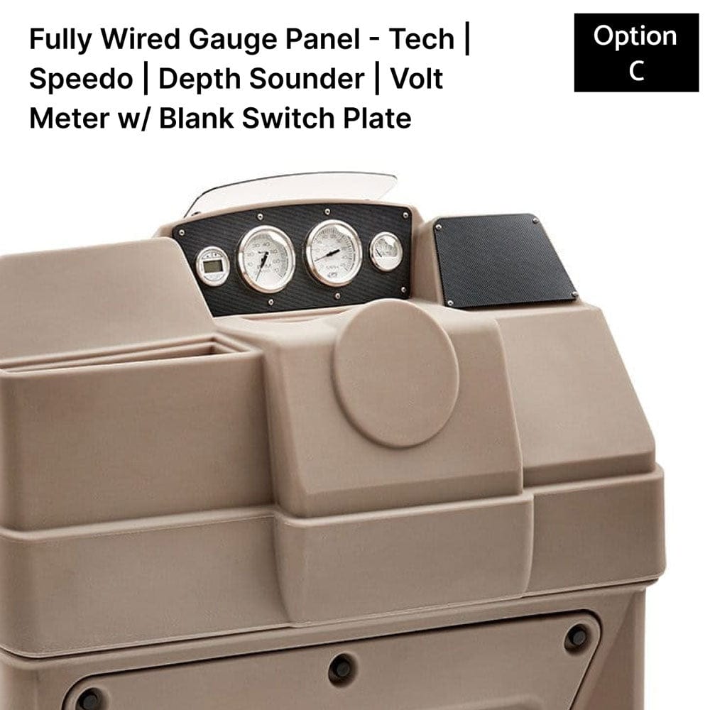 Beige Large Console Fully Wired Gauge Panel Carbon Fiber #color_invisible & beige