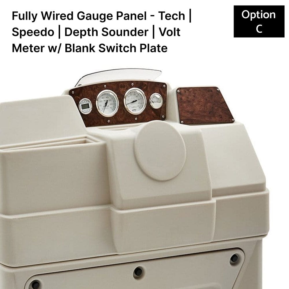 Ivory Large Console Fully Wired Gauge Panel Burlwood #color_invisible & ivory
