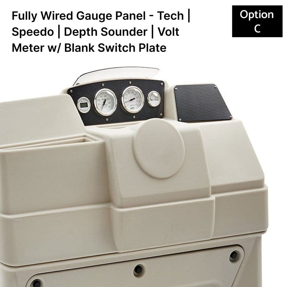 Ivory Large Console Fully Wired Gauge Panel Carbon Fiber #color_invisible & ivory