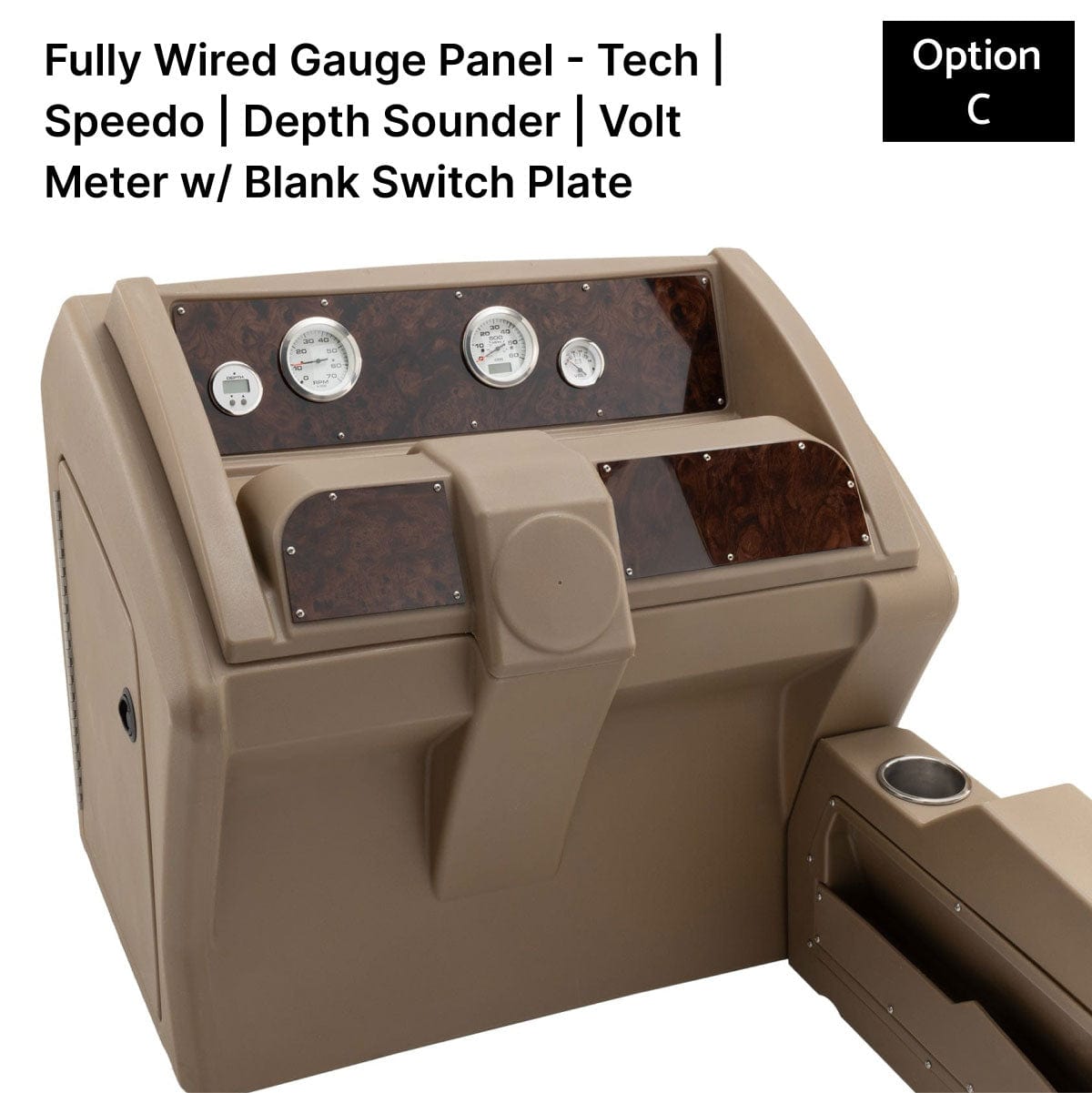 Beige Deluxe Console Fully Wired Gauge Panel Burlwood #color_beige & invisible