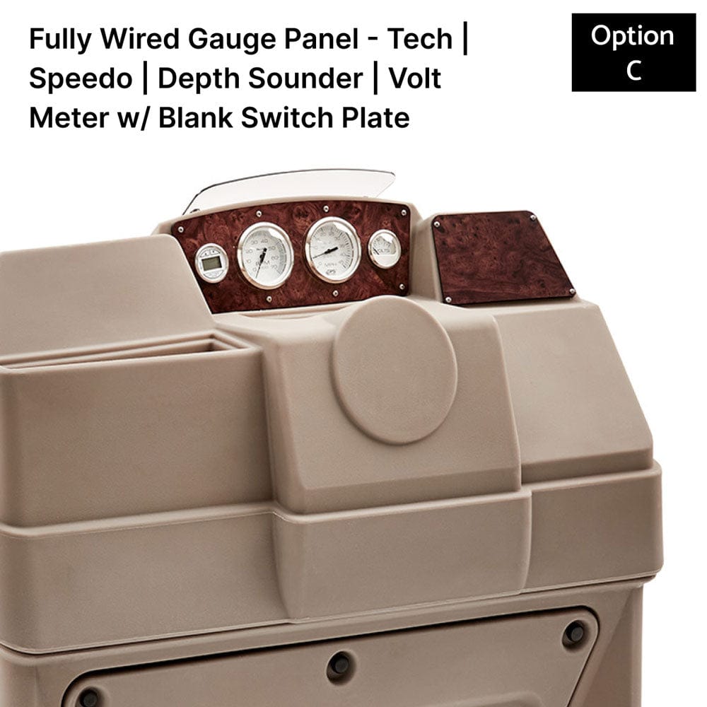 Beige Large Console Fully Wired Gauge Panel Burlwood #color_invisible & beige