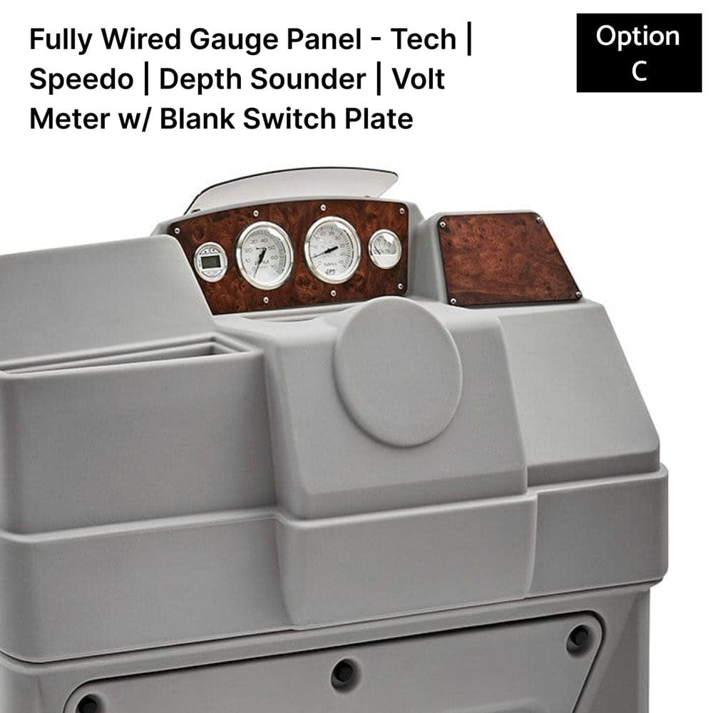 Gray Large Console Fully Wired Gauge Panel Burlwood #color_invisible & gray