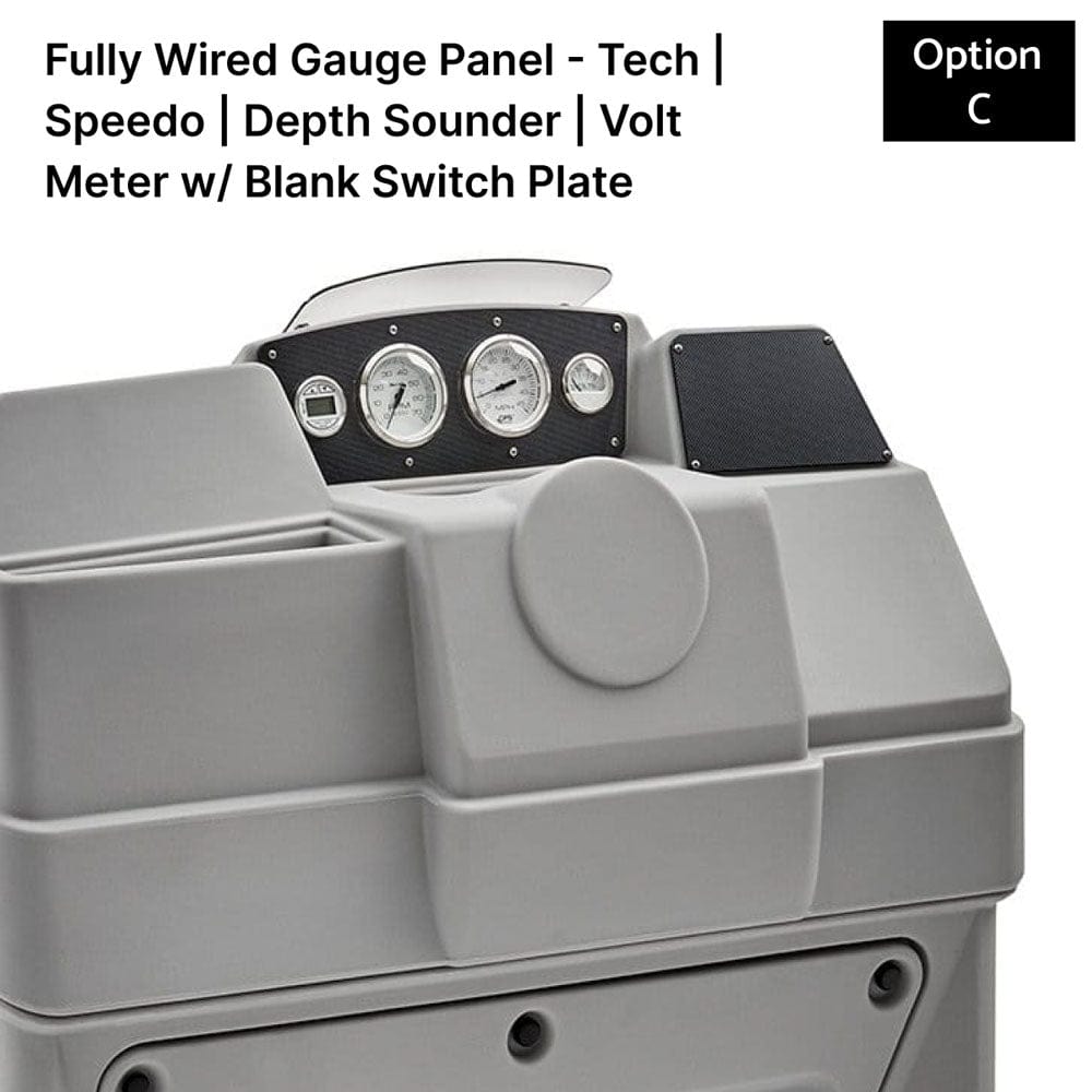 Gray Large Console Fully Wired Gauge Panel Carbon Fiber #color_invisible & gray
