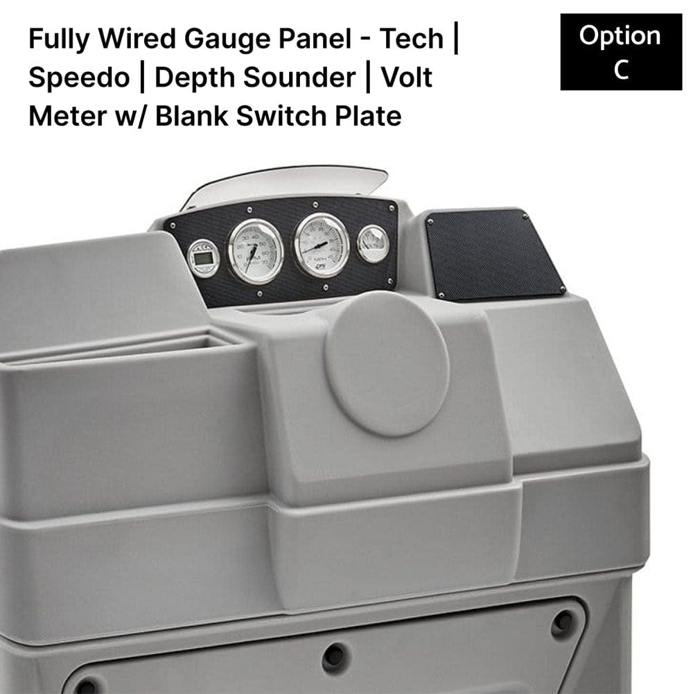 Gray Large Console Fully Wired Gauge Panel Carbon Fiber #color_gray & invisible