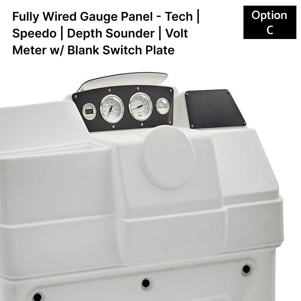 White Large Console Fully Wired Gauge Panel Carbon Fiber #color_invisible & white