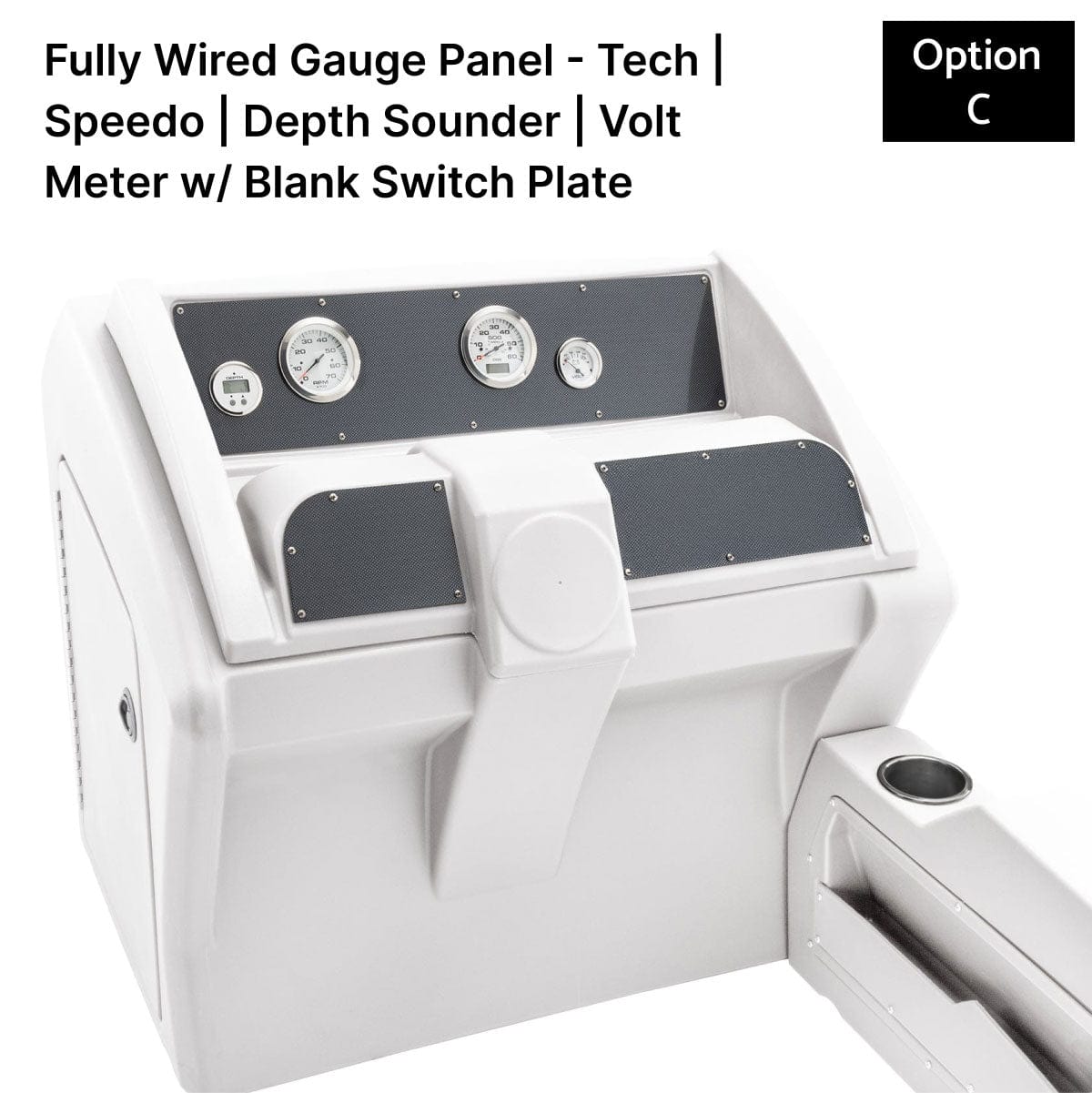 White Deluxe Console Fully Wired Gauge Panel Carbon Fiber #color_white & invisible