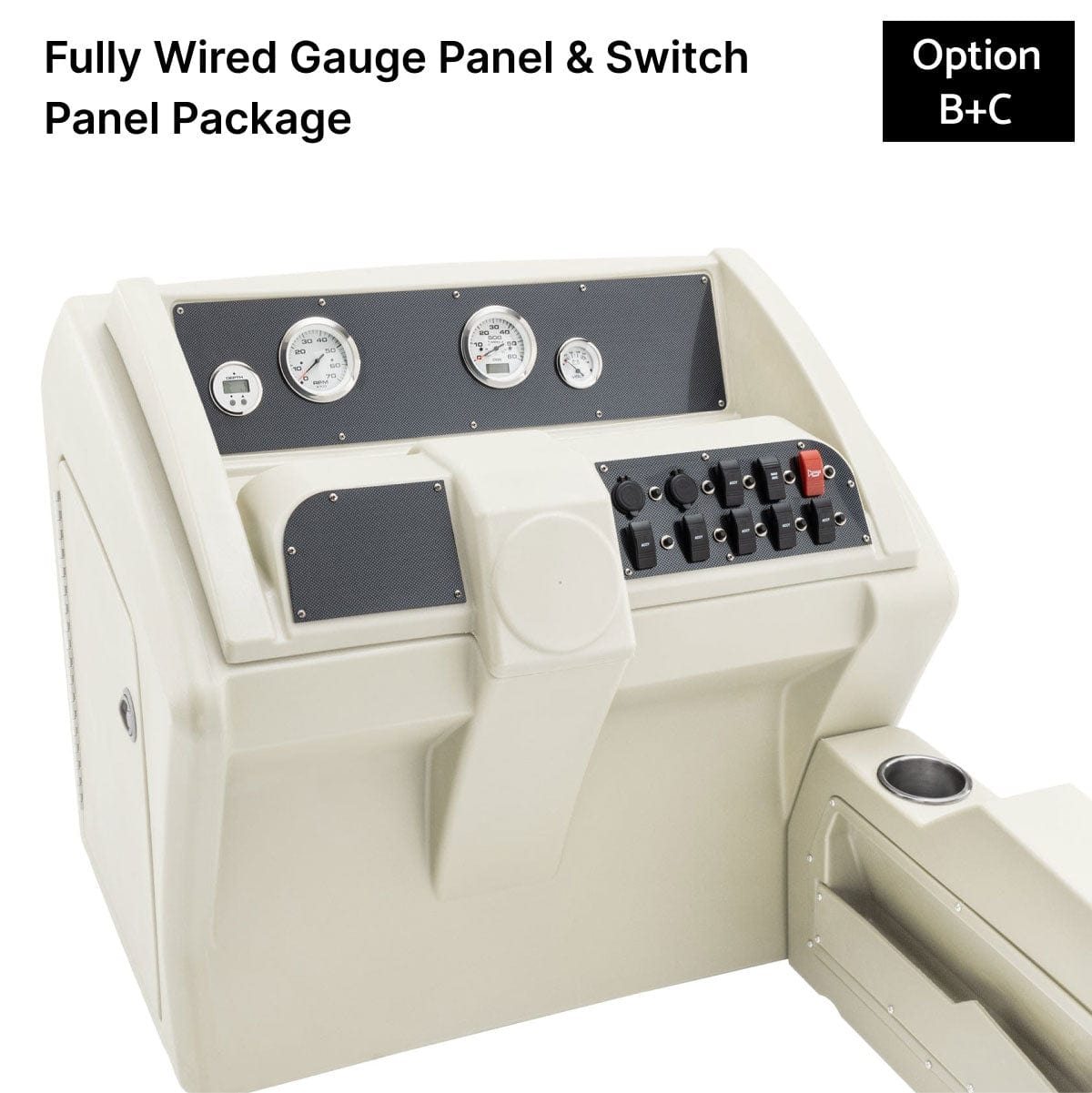 Ivory Deluxe Console Fully Wired Panels Carbon Fiber #color_ivory & invisible