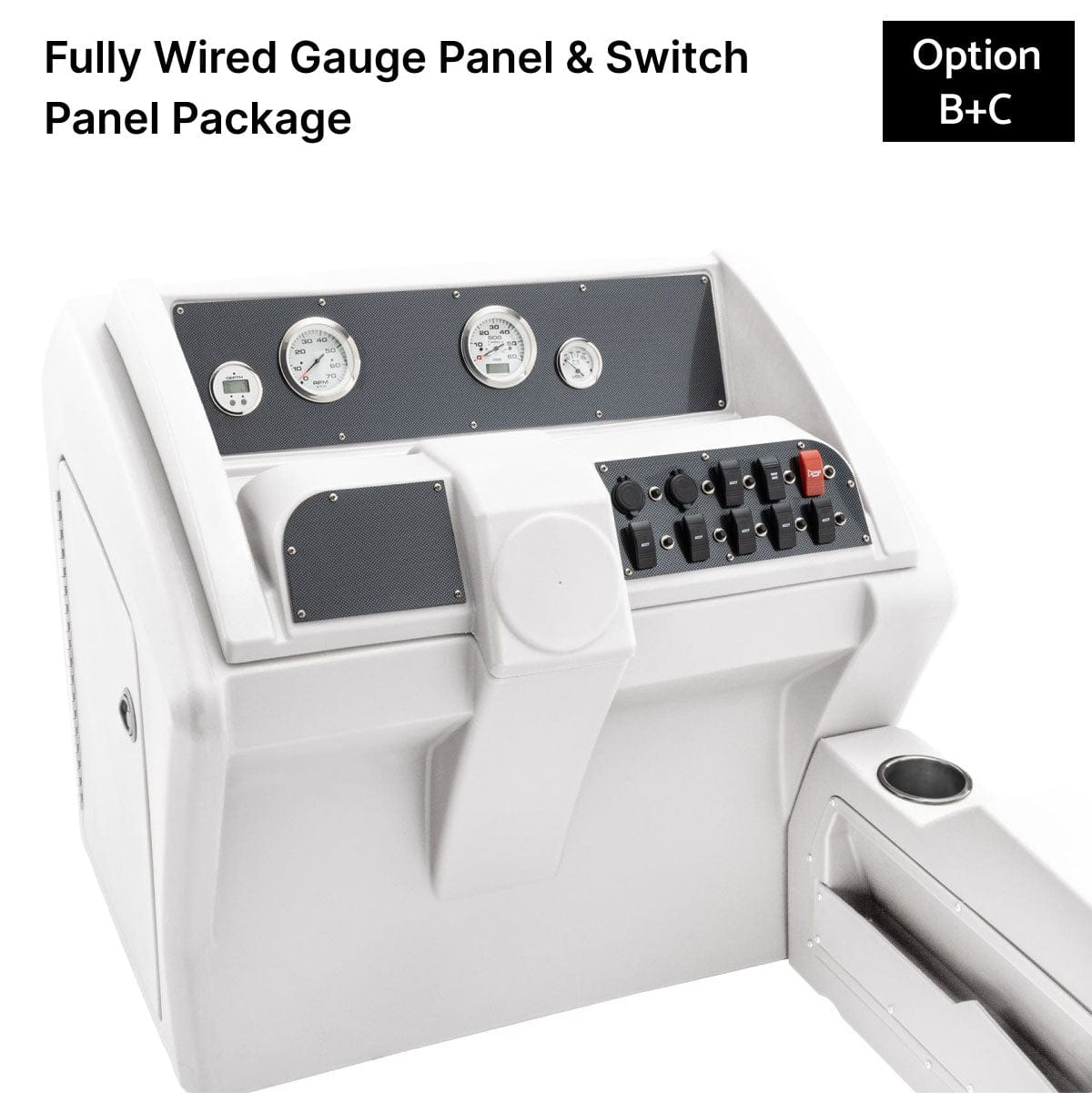 White Deluxe Console Fully Wired Panels Carbon Fiber #color_white & invisible