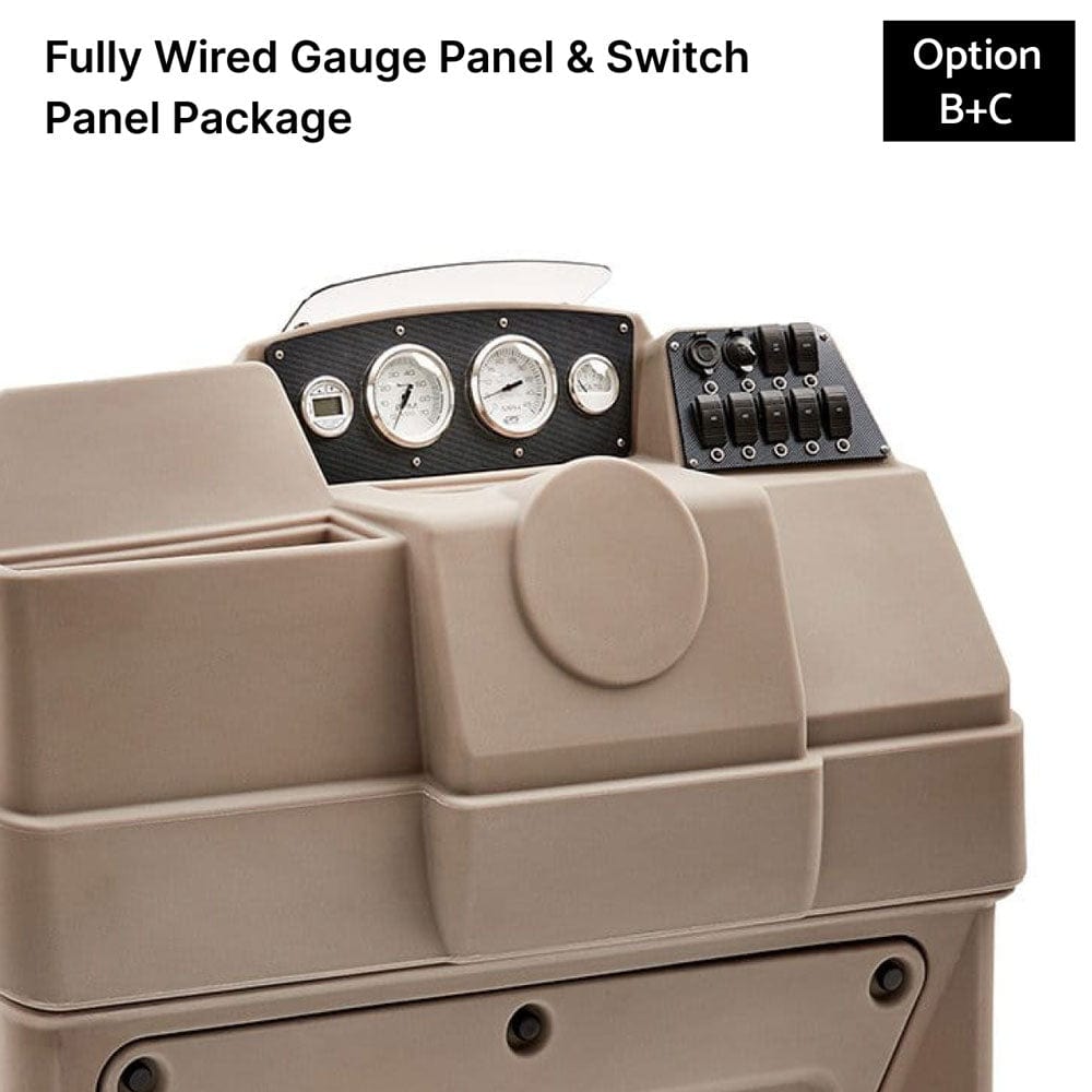 Beige Large Console Fully Wired Panels Carbon Fiber #color_invisible & beige