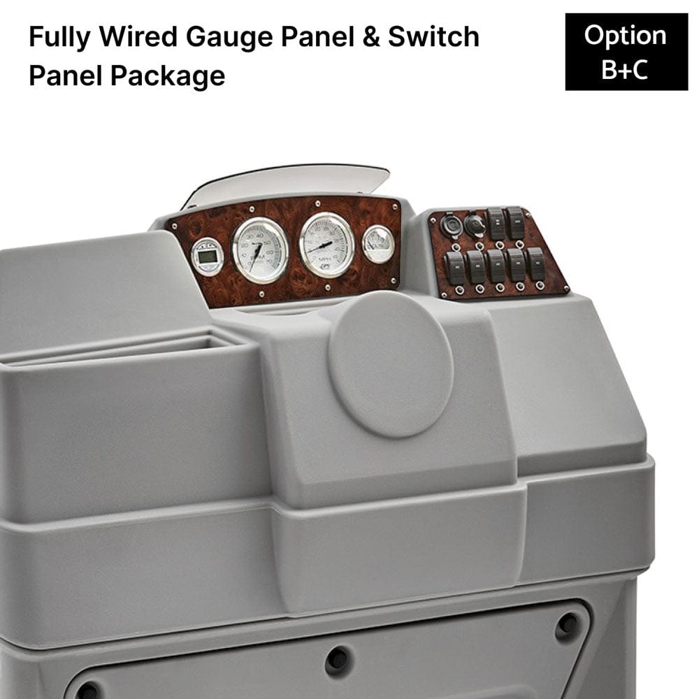 Gray Large Console Fully Wired Panels Burlwood #color_invisible & gray