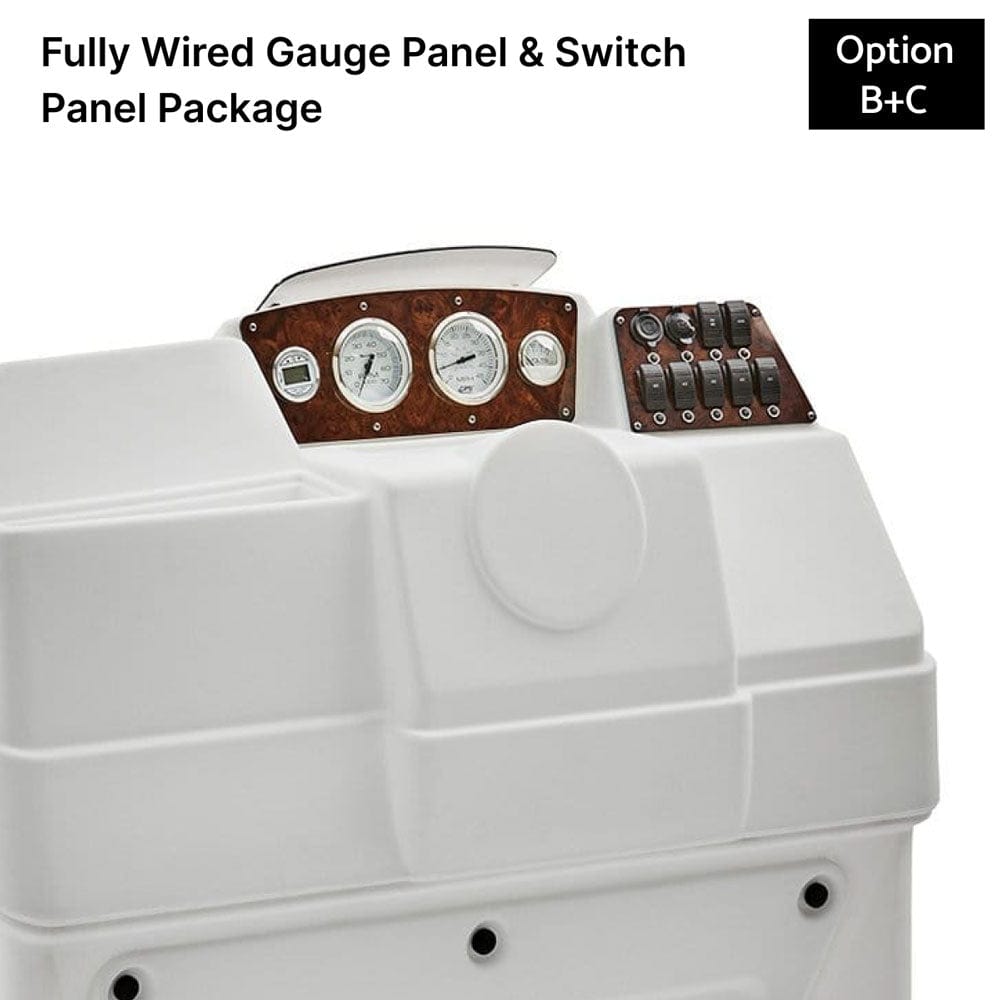 White Large Console Fully Wired Panels Burlwood #color_invisible & white