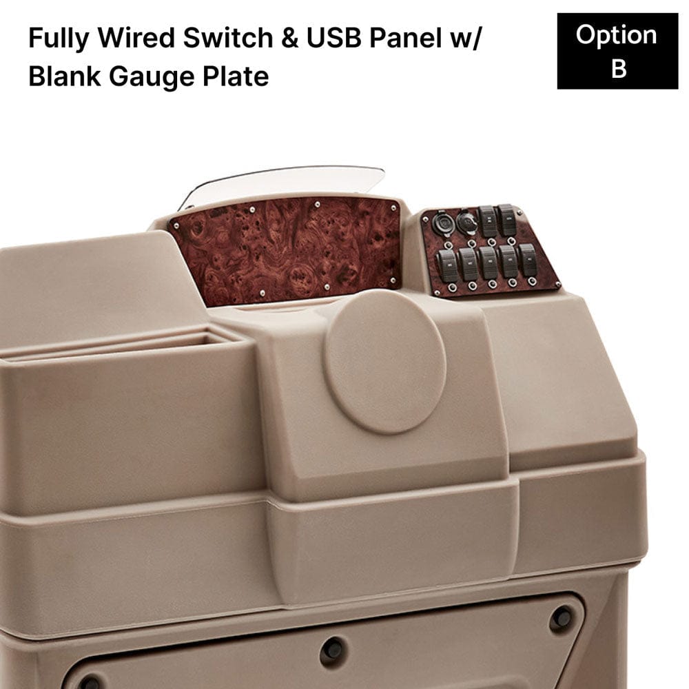 Beige Large Console Fully Wired Switch Panel Burlwood #color_invisible & beige