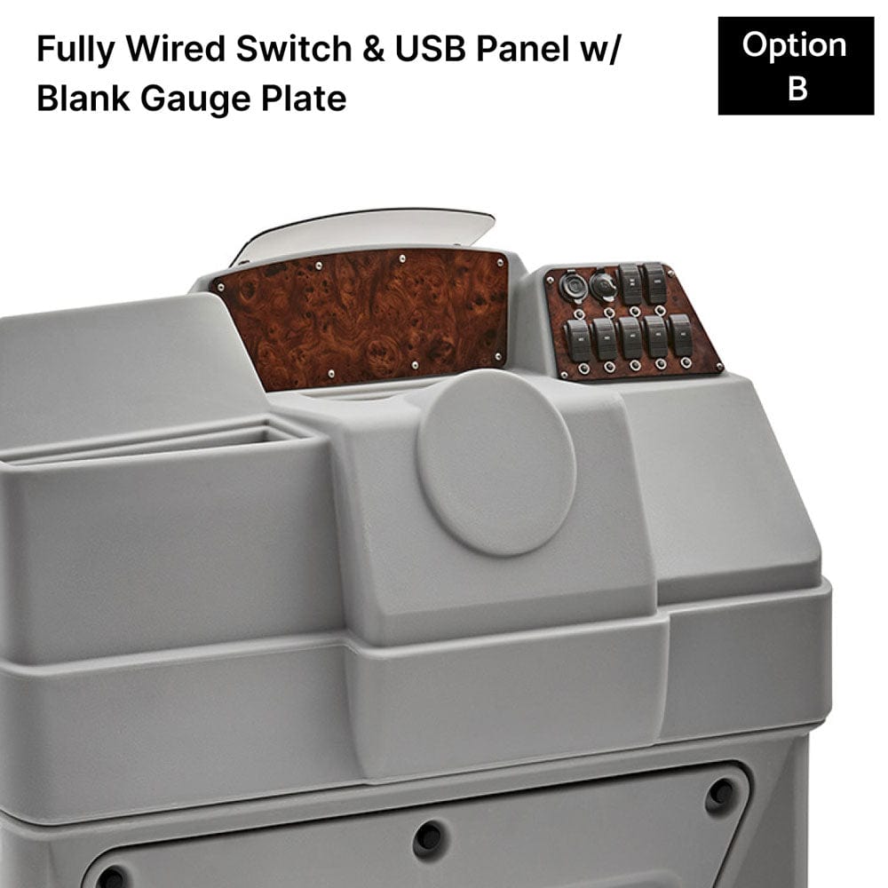 Gray Large Console Fully Wired Switch Panel Burlwood #color_invisible & gray