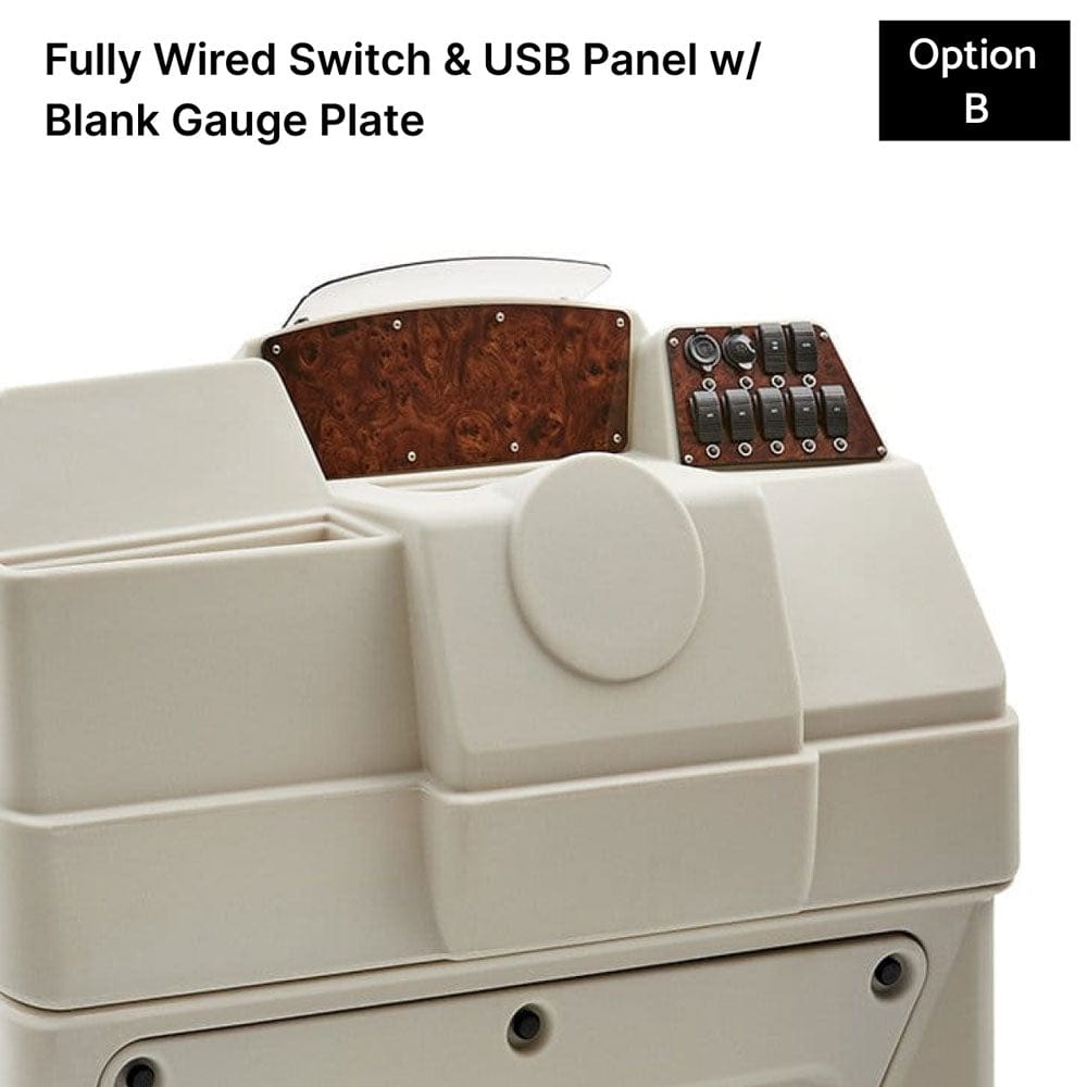 Ivory Large Console Fully Wired Switch Panel Burlwood #color_invisible & ivory