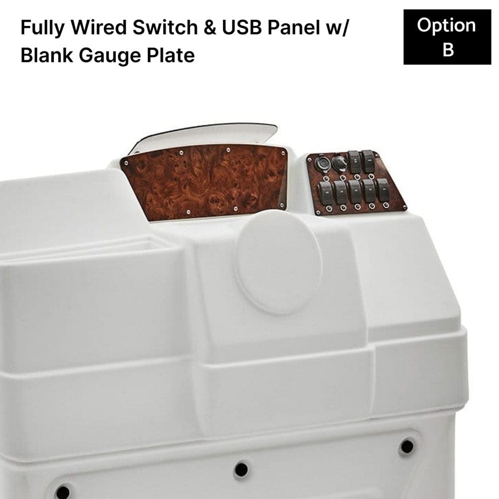 White Large Console Fully Wired Switch Plate Burlwood #color_invisible & white