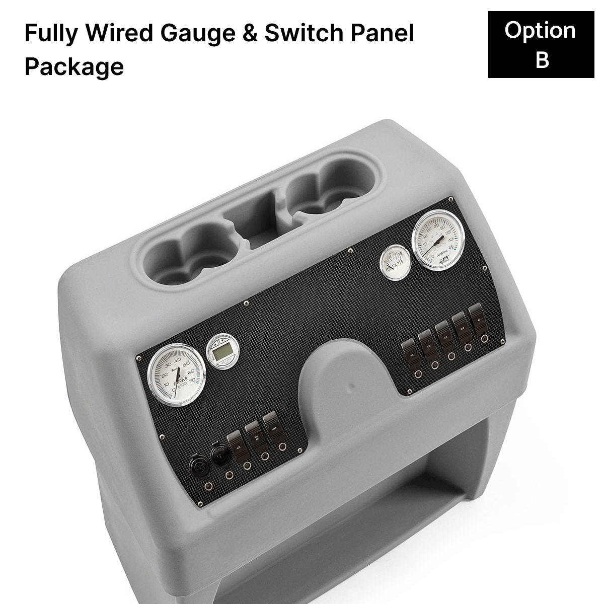 Gray, Blue & Charcoal Console Fully Wired Panels Carbon Fiber #color_invisible & blue