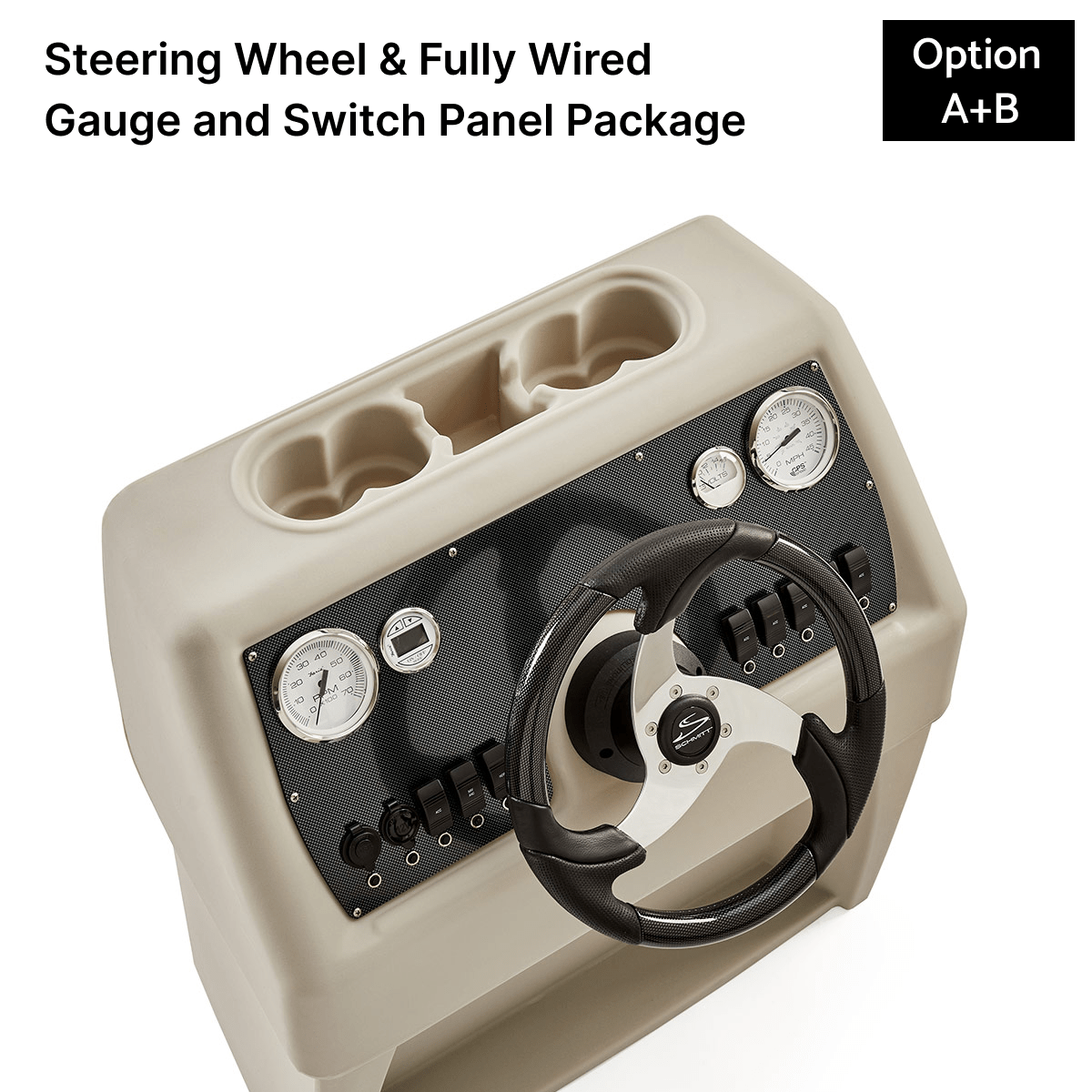 Ivory & Teal Console Fully Wired Panels With Carbon Fiber Steering #color_invisible & teal