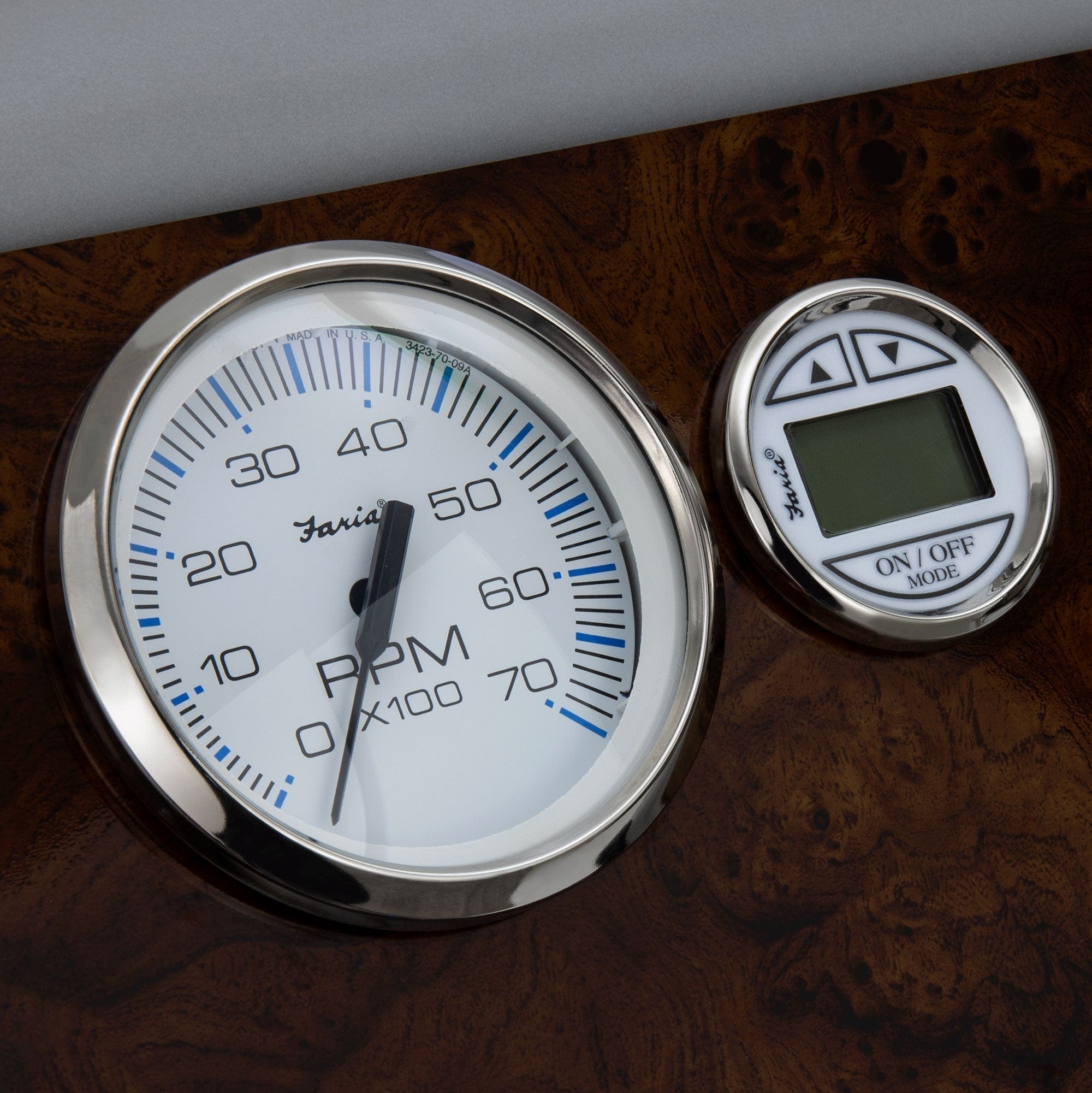 DeckMate Burl Console Dash RPM zoom #wheel & panel color_burl wood