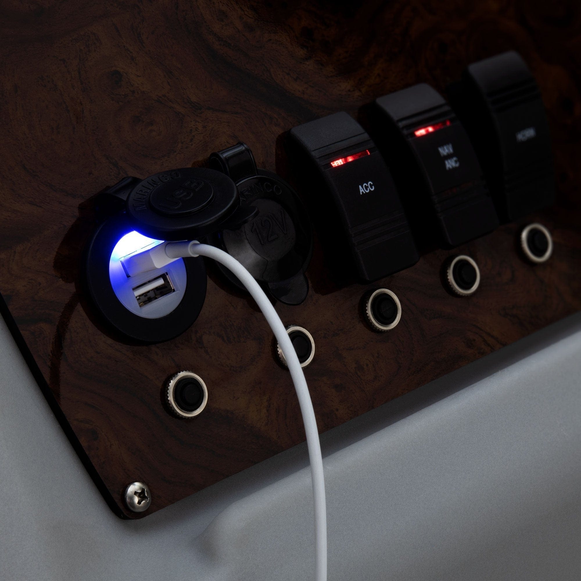 DeckMate Console Panel USB Burl #wheel & panel color_burl wood