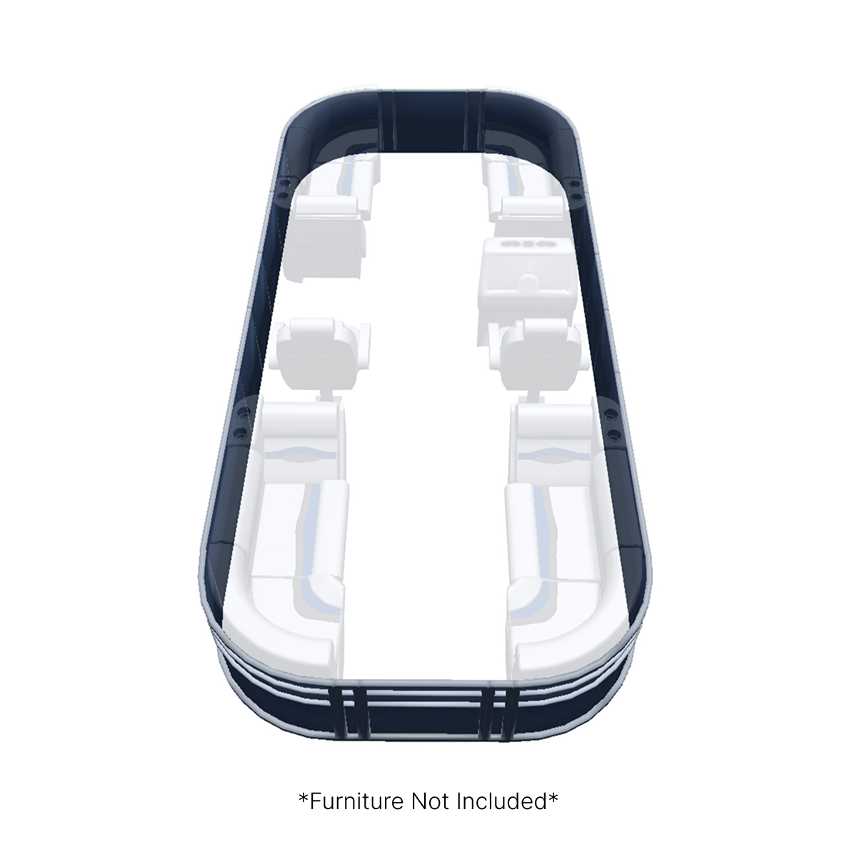 Pontoon Fence Railing Package Blue Metallic Top Transparent Furniture #Pontoon Fence Length_15.5'