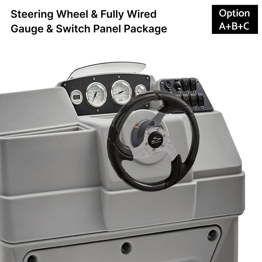 Gray Large Console Fully Wired Panels Carbon Fiber with Steering Wheel #color_gray & invisible