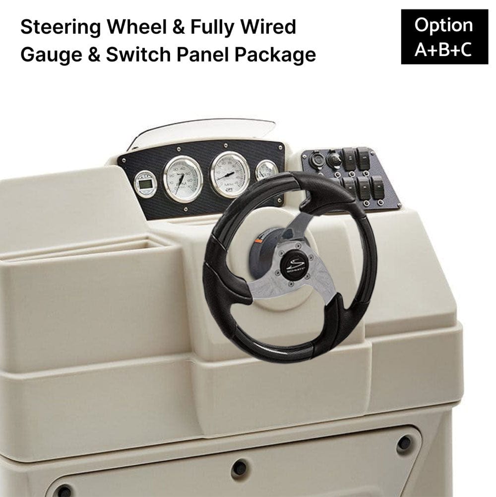 Ivory Large Console Fully Wired Panels Carbon Fiber With Steering Wheel #color_ivory & invisible