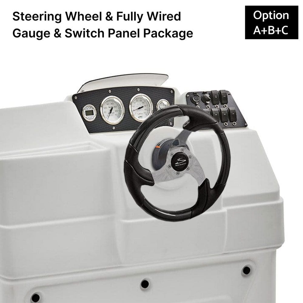 White Large Console Fully Wired Panels Carbon Fiber with Steering Wheel #color_white & invisible