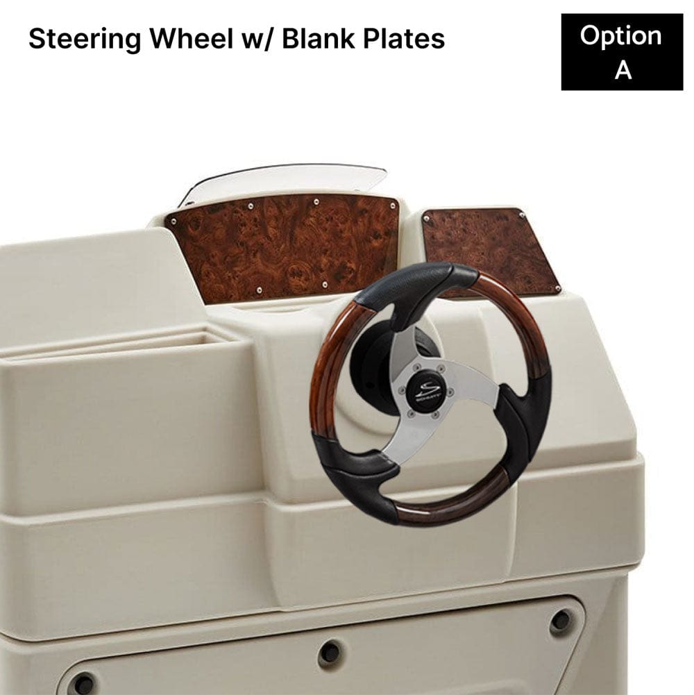 Ivory Large Console Blank Panels Burlwood With Steering Wheel #color_ivory & invisible
