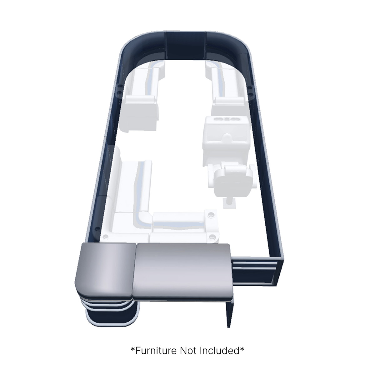 Stern Entry Sun Deck - 8' Wide Pontoon Fence Rail Package