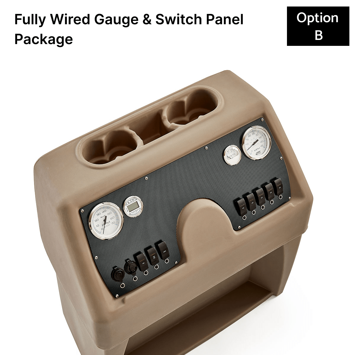 Tan & Beige Console Fully Wired Panels Carbon Fiber #color_invisible & beige