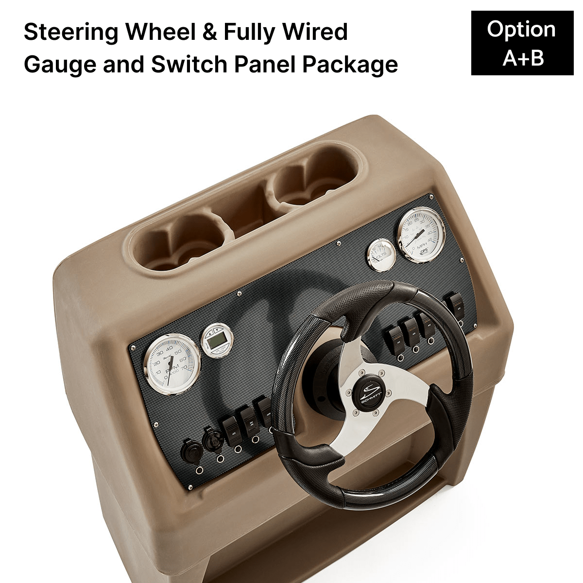 Tan & Beige Console Fully Wired Panels & Steering Wheel Carbon Fiber #color_invisible & beige