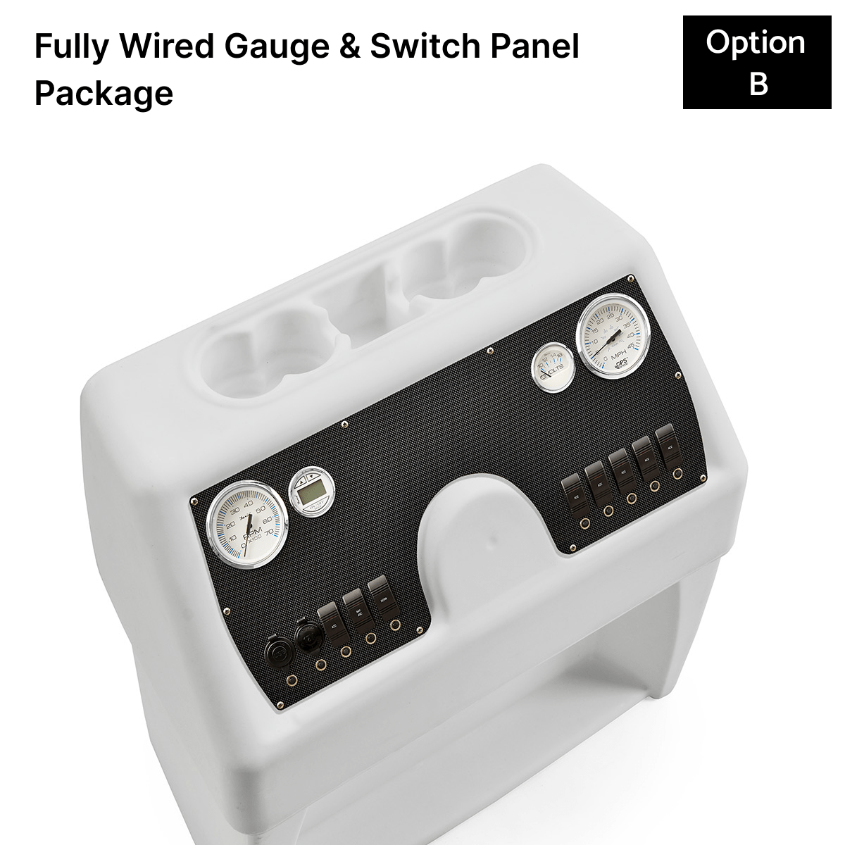 White, Blue & Light Blue Console Fully Wired Panels Carbon Fiber #color_invisible & white