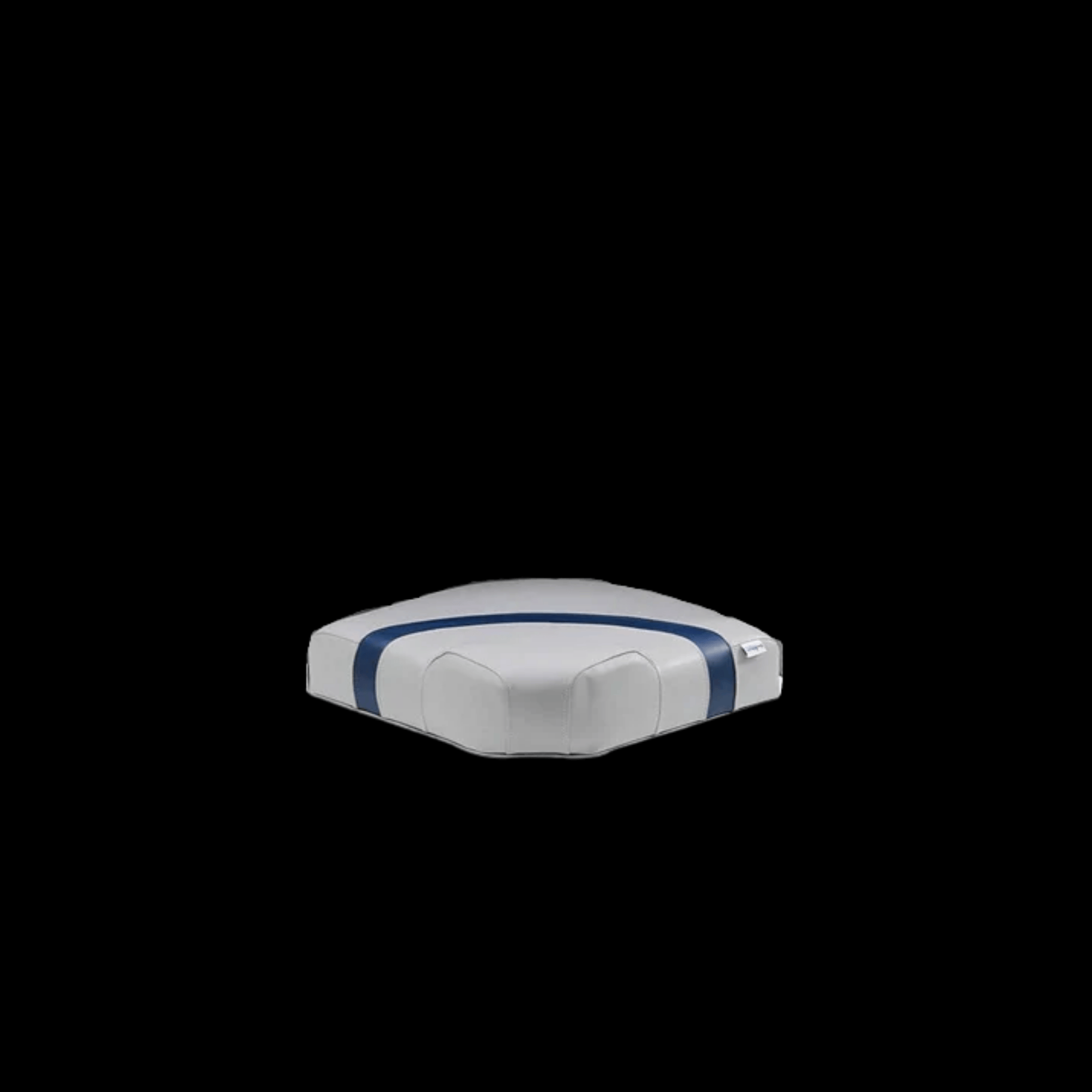 CLEARANCE ITEM | CL-B333 | 28" Premium Pontoon Corner Seat Cushion Only | Gray, Blue & Charcoal | C28-200-1