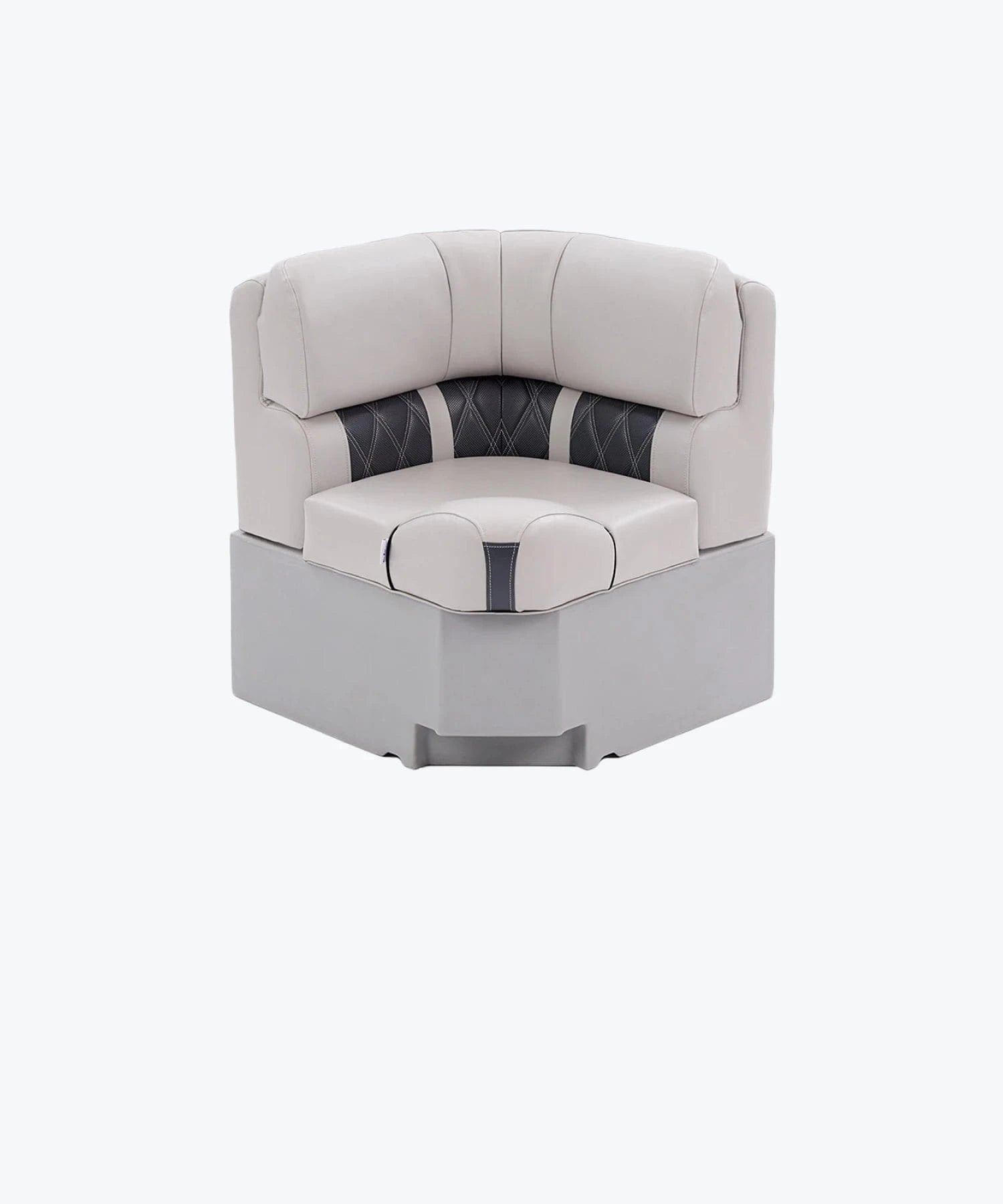 Luxury pontoon boat corner bench seat gray and charcoal