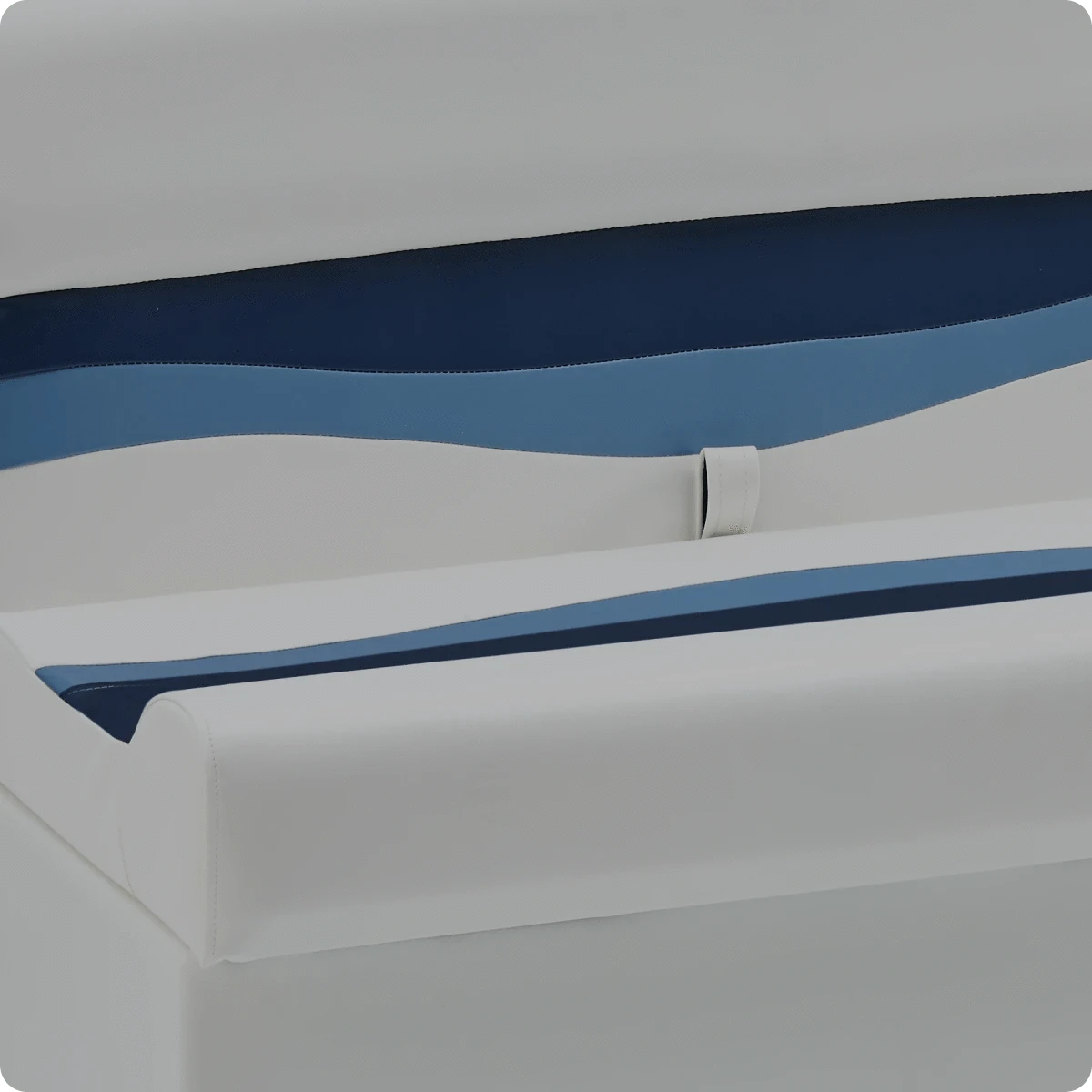 Classic Boat Seat Furniture Detail Image White Blue and Light Blue Color